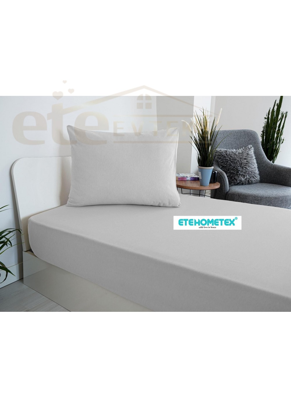 ETE HOMETEX Tek Kişilik Pamuklu Fitted Lastikli Çarşaf Takımı 100x200 cm +30 cm Derinlik Gri 8696474231761 ETE HOMETEX Tek Kişilik Pamuklu Fitted Lastikli Çarşaf Takımı 100x200 cm +30 cm Derinlik Gri 8696474231761